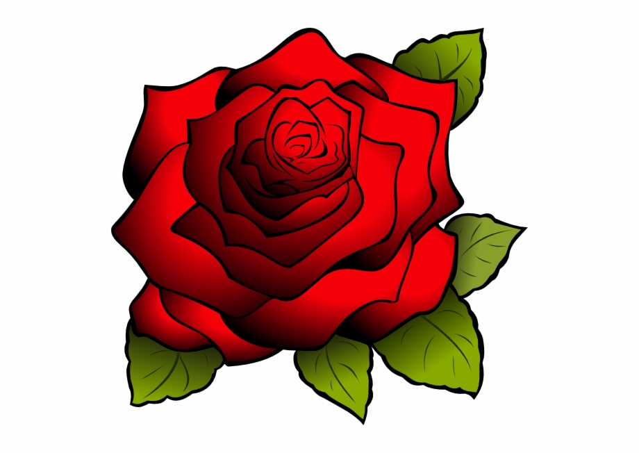 Red Flower Clipart Red Rose Outline Clip Art