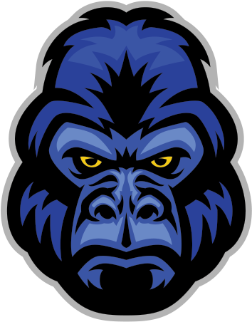 Vector Library Stock Ape Clipart Angry Gorilla Blue