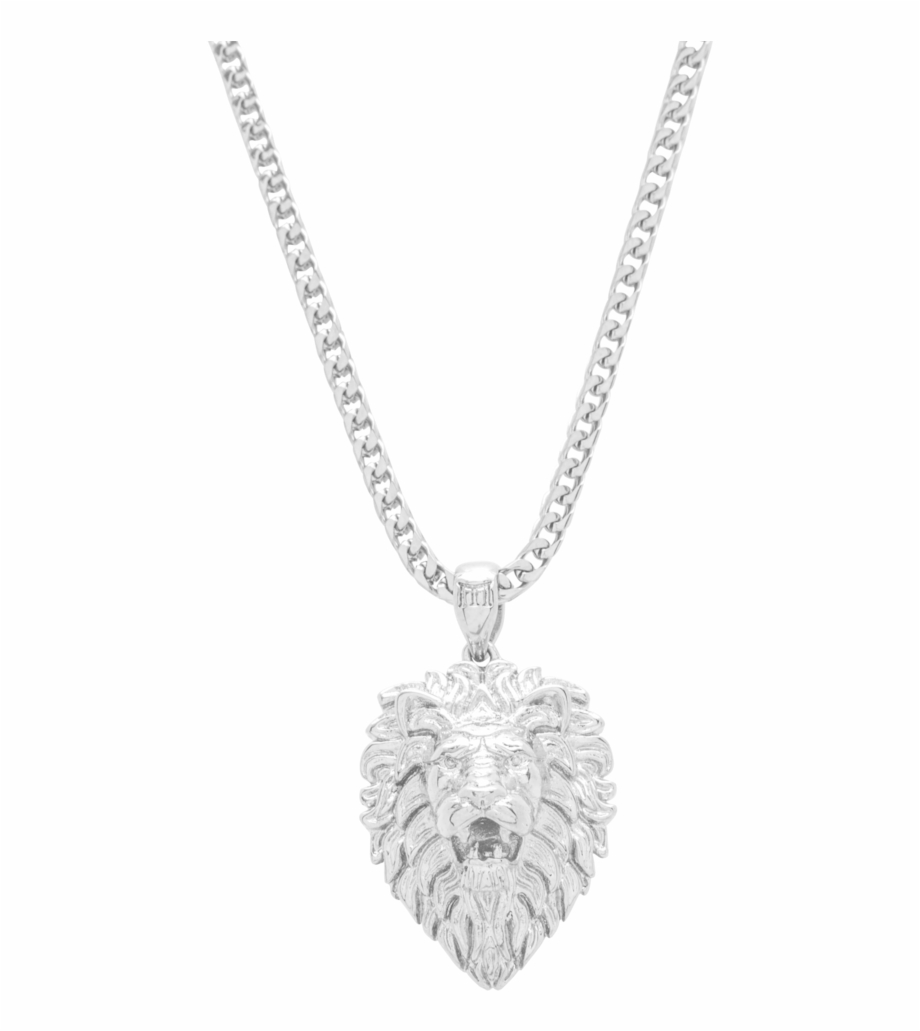 Lion Necklace White Gold Marcozo Png Lion Chain