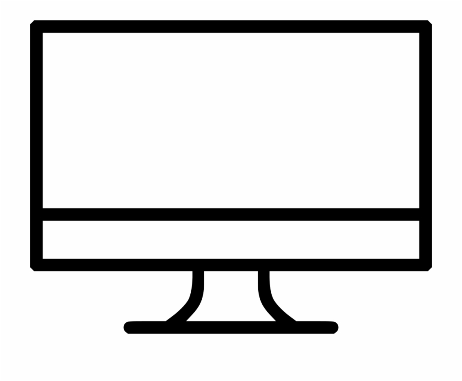 computer screen clipart black and white