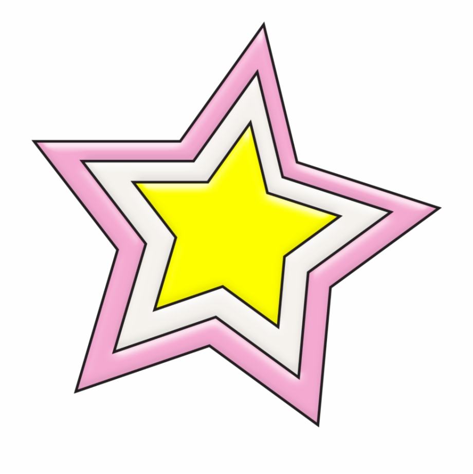 Mq Pink Star Stars Circle - Clip Art Library