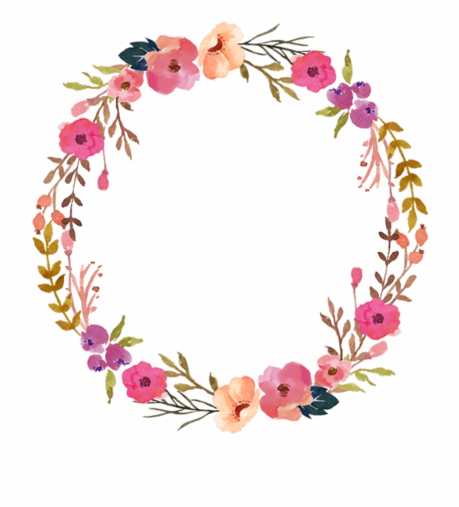 Ftestickers Watercolor Wreath Floral Colorful Flower Wreath Png