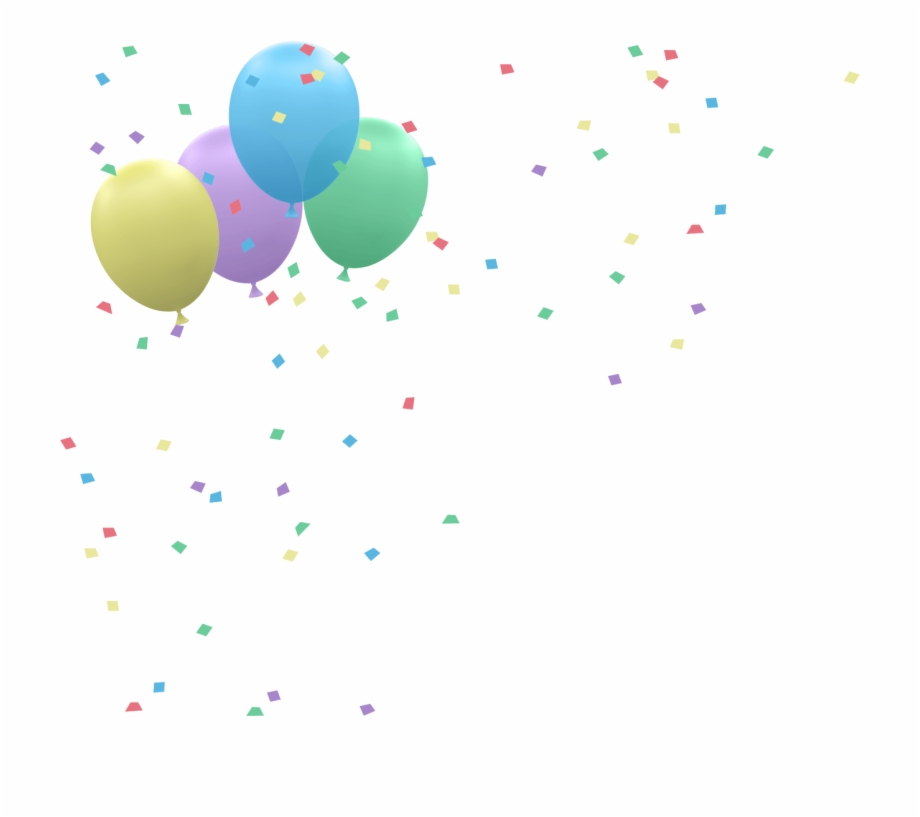 Word Party Balloon Confetti Falling Left Png Happy