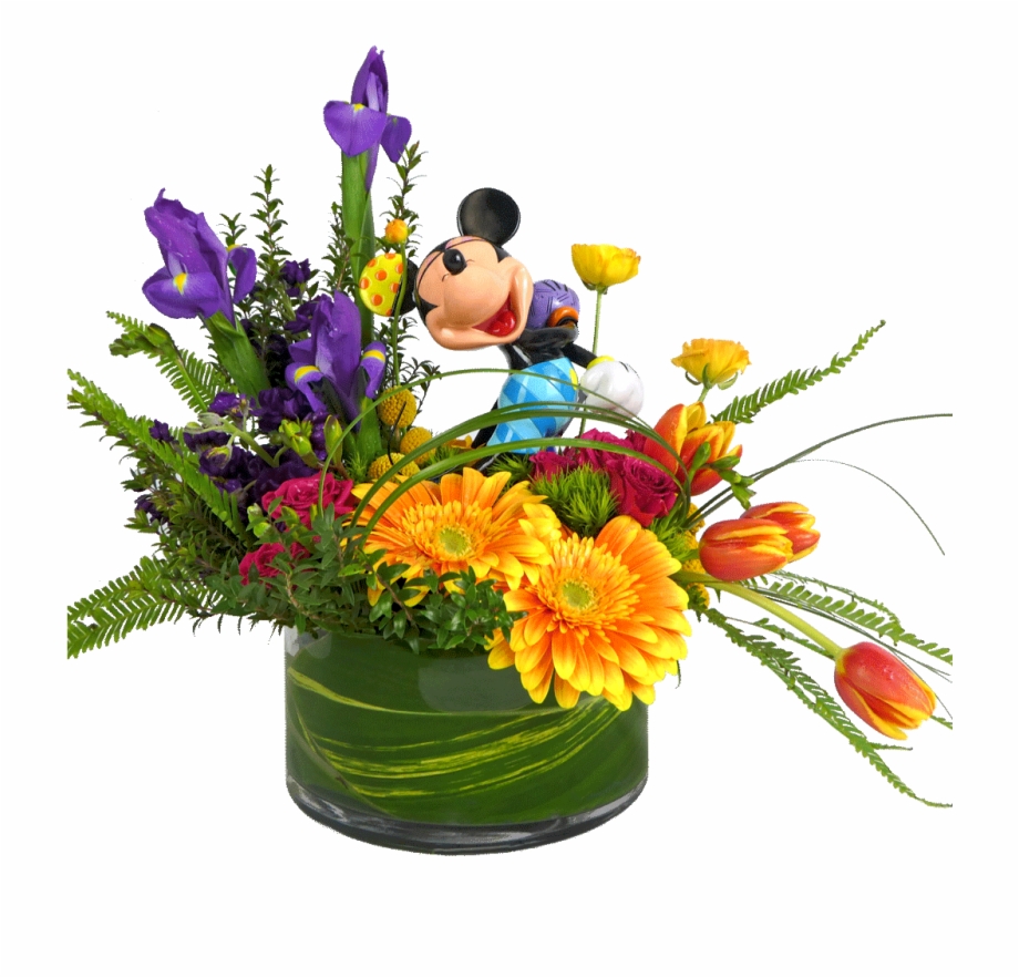 Mickey Mouse Tropical Flower Arrangement Png Download Mickey