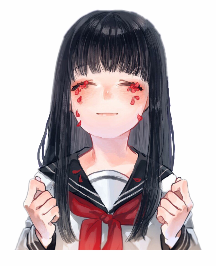 Art Anime Animegirl Cry School Schoolgirl Black Crying
