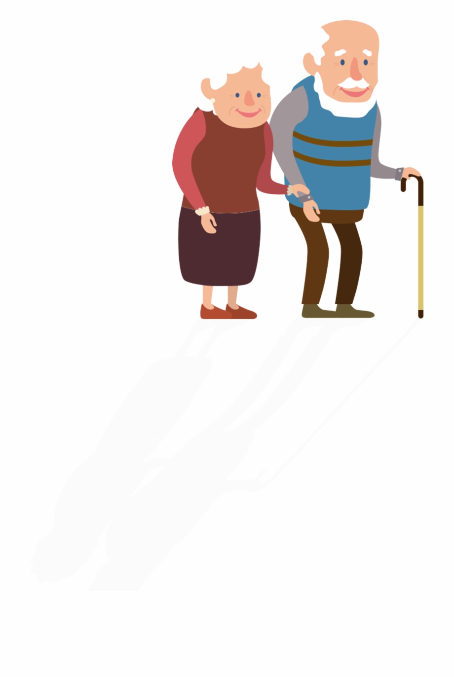Cartoon Cute Creative Elder Png And Psd Walking