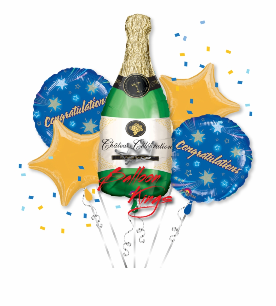 Champagne Bottle Bouquet Label On Champagne Png