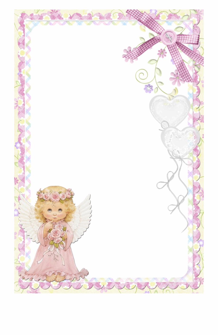 Cute Soft Pink Png Frame With Angel