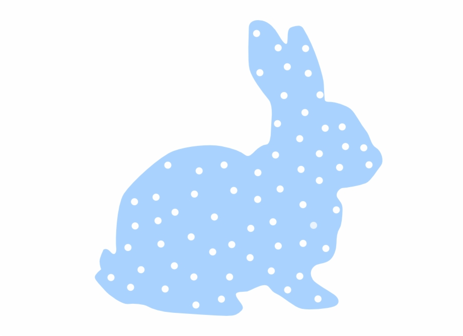 Blue Bunny Polka Dot Silhouette Svg Clip Arts