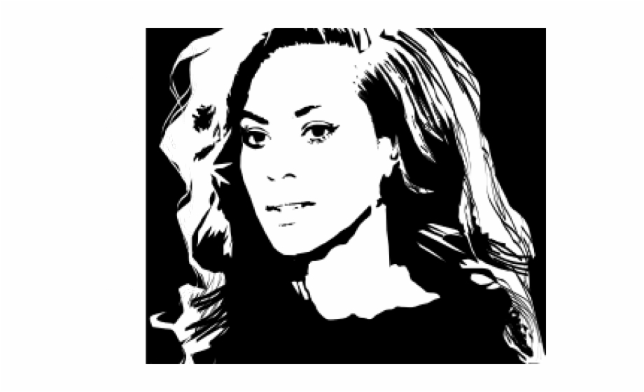 Beyonce Clipart Cartoon Transparent Beyonce Black And White
