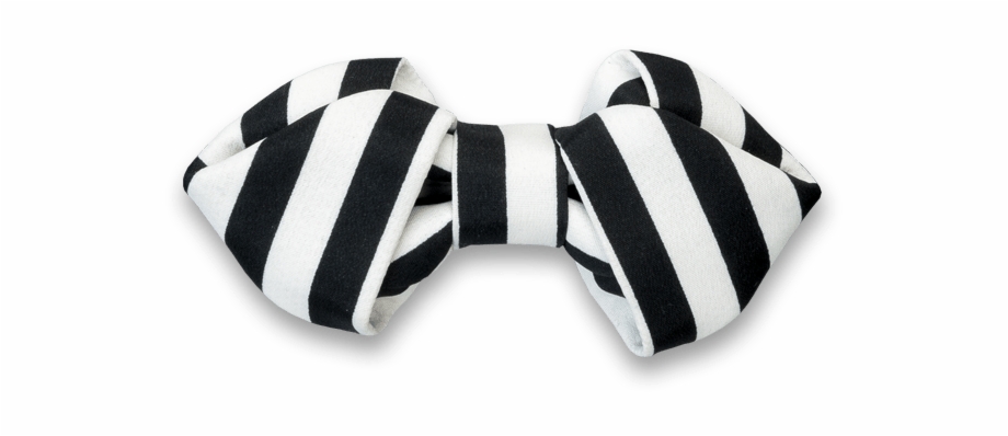 Folding In Black White Stripes Bow Tie Black