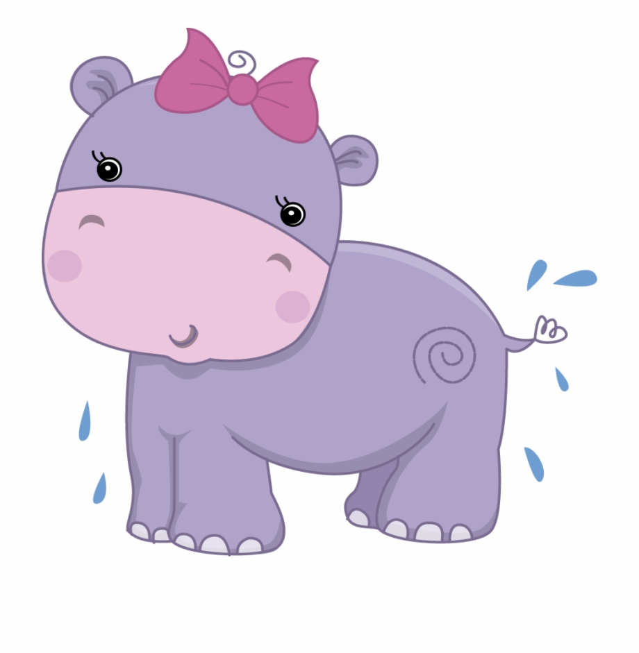 Clipart Transparent Pretty Pink Girly Jungle Animals Hippo