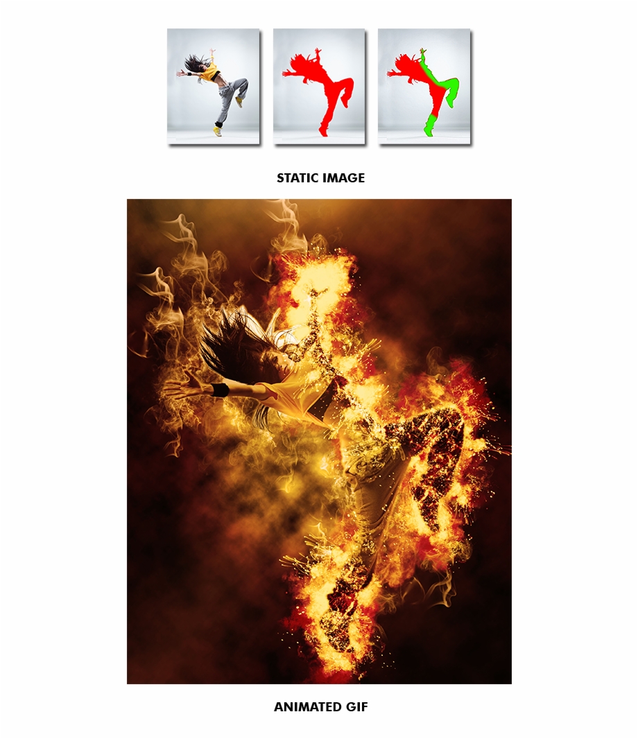 Gif Animated Fire Photoshop Action By Smartestmind Poster