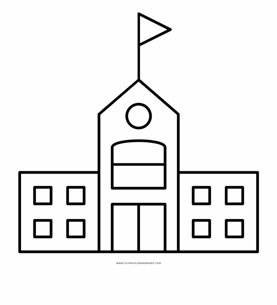 school building black and white clipart food