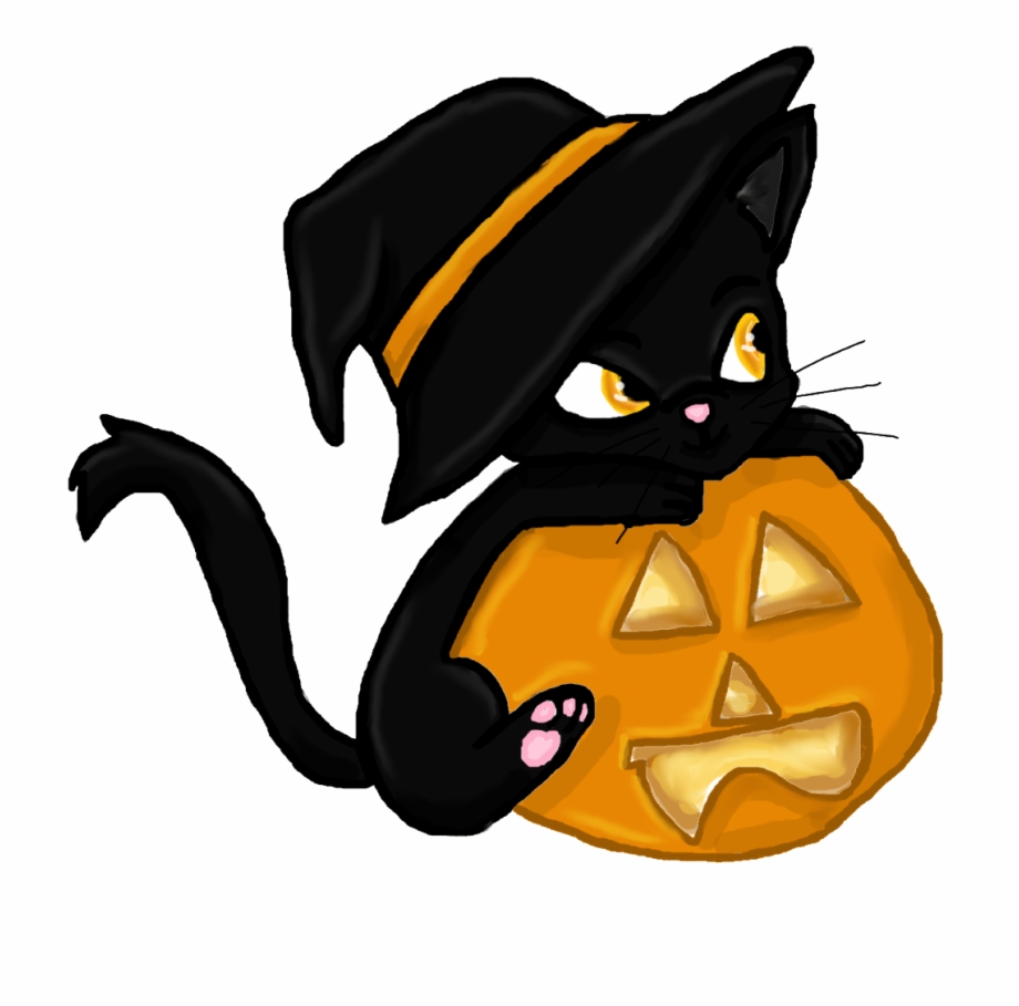 Cartoon Black Cat Halloween Png Download Cartoon Halloween - Clip Art ...