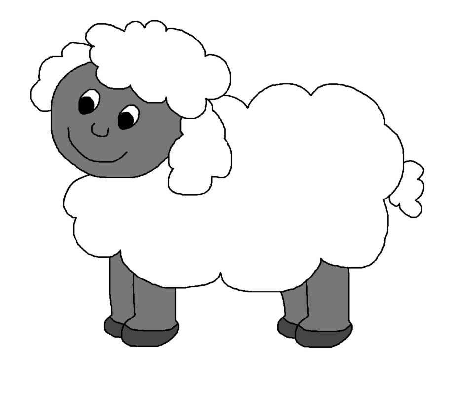 baby lamb clipart black and white