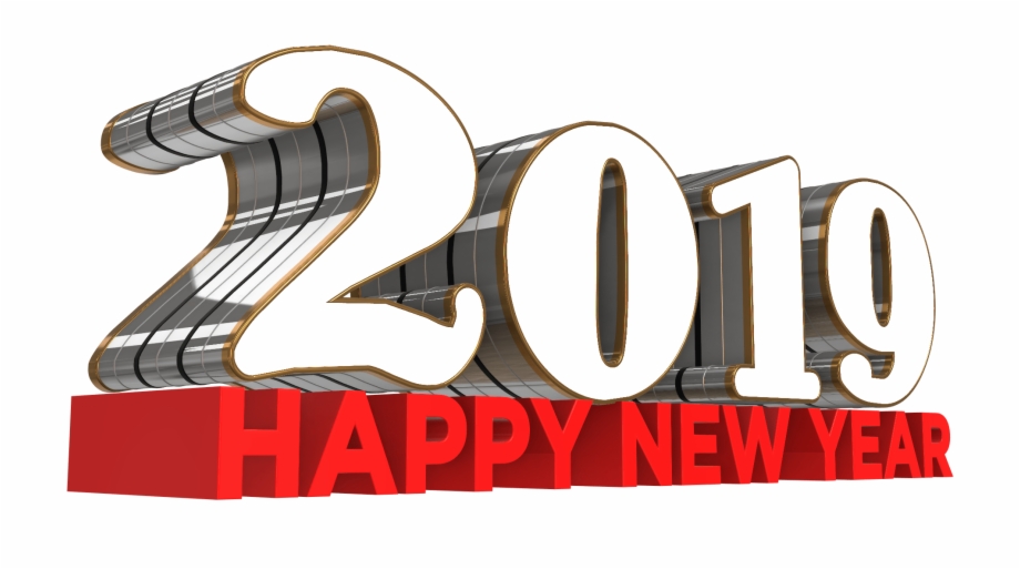 Happy New Year 2019 Free 3D Png Illustration