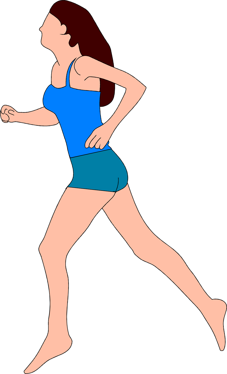 Clipart Exercise Jogging Running Girl Cartoon Gif