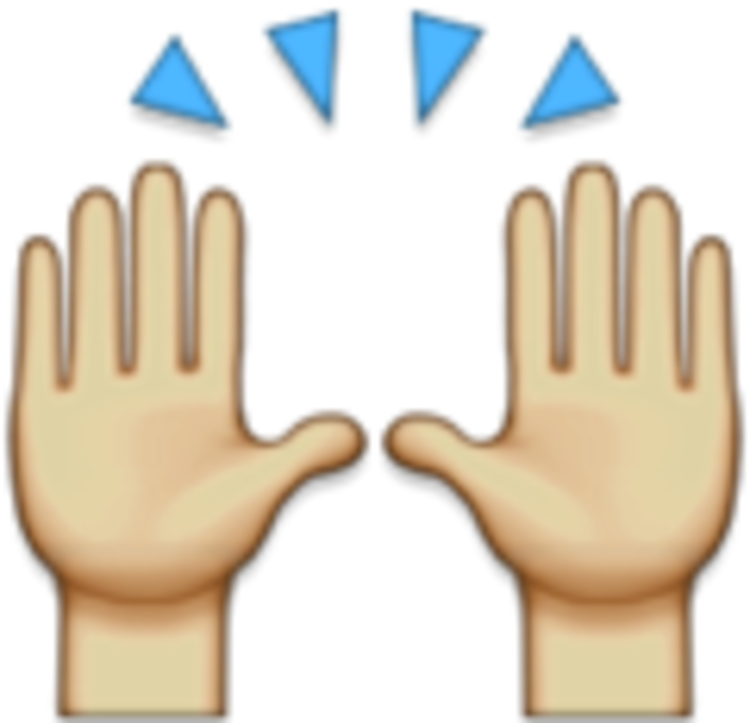 raising hands emoji transparent
