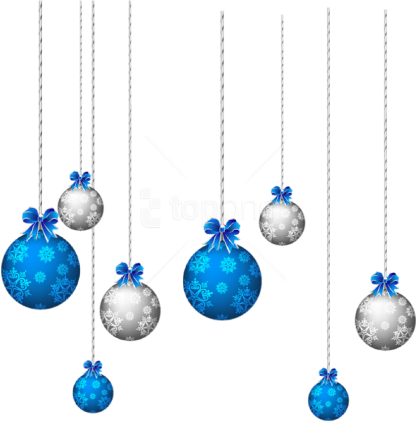 Free Png Blue And White Hanging Christmas Balls