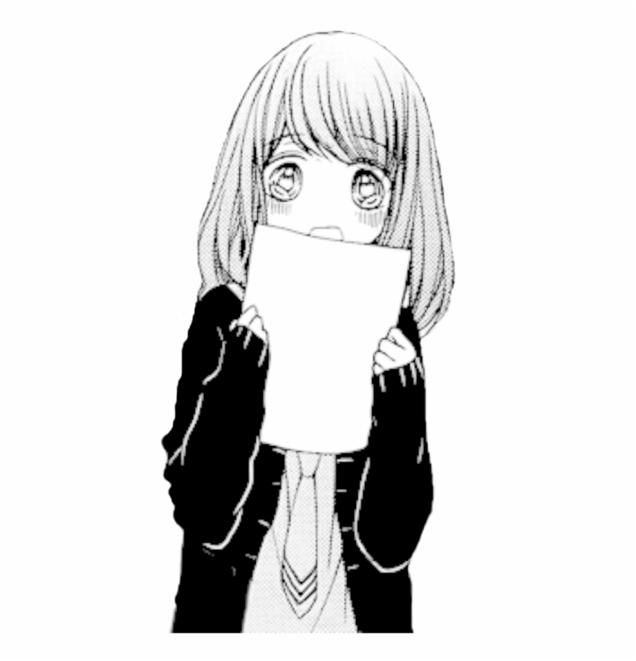 Premium Photo  Cute anime girl portrait black and white colors sketch style