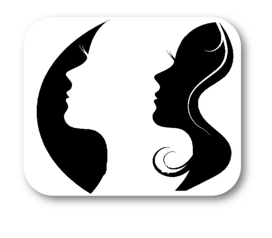 Silhouette Woman Graphic Design Black And White Outline
