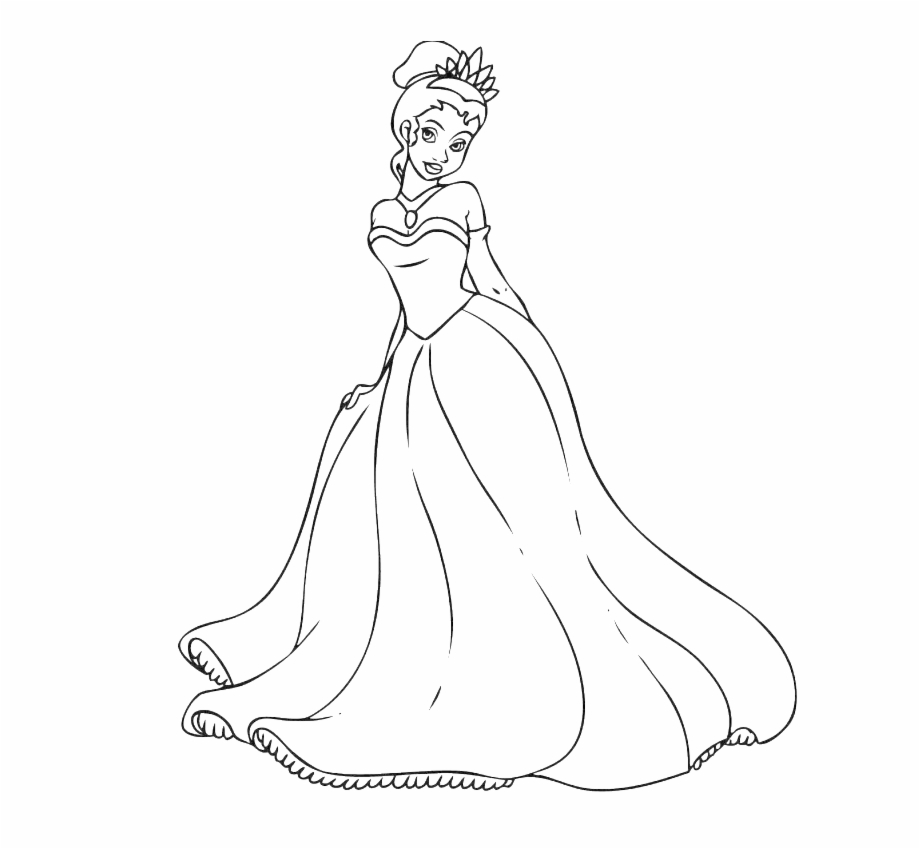 Princess Tiana Coloring Pages Disney Princess Full Body