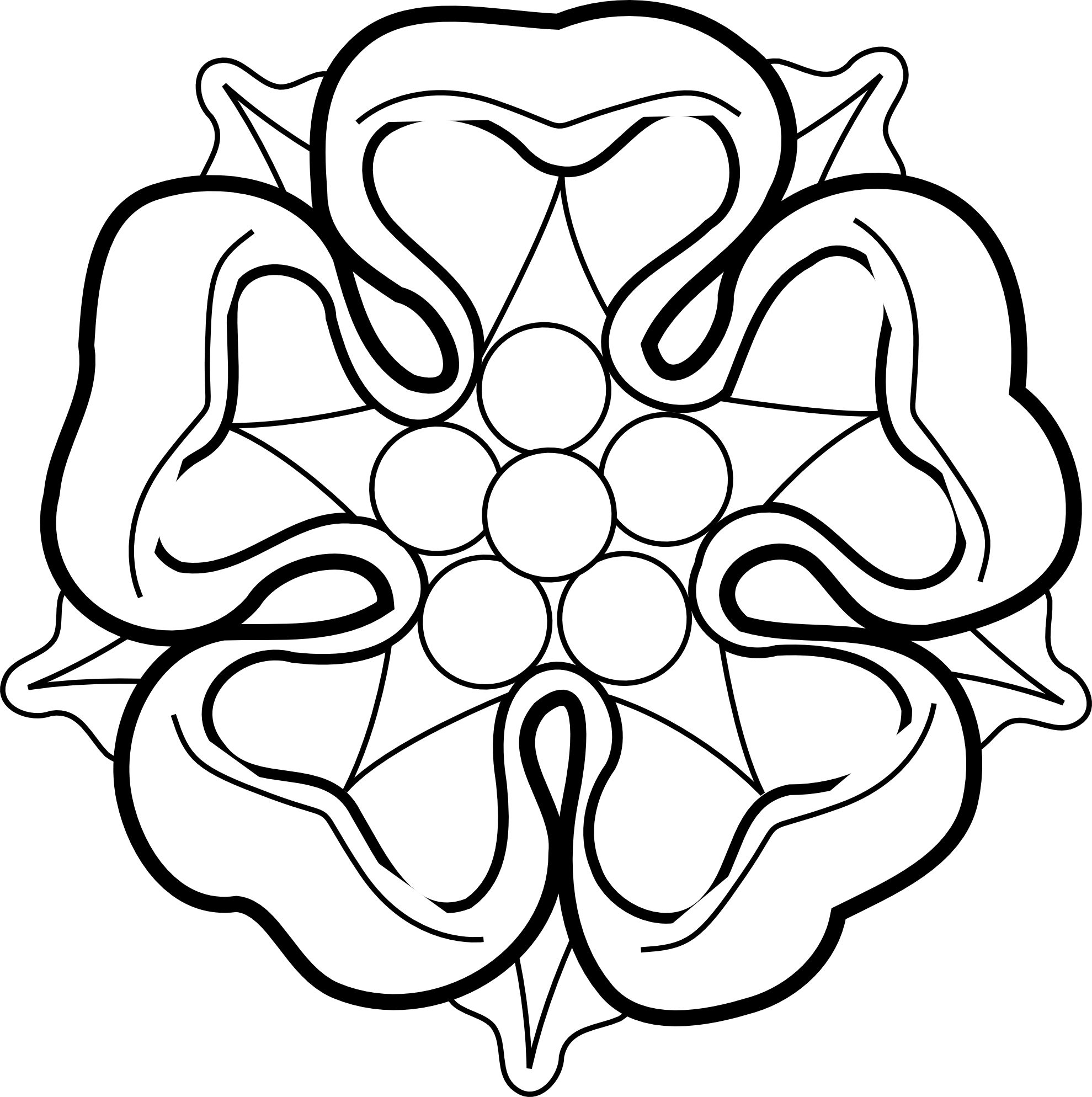 Black And White Rose Border Clip Art Heraldic