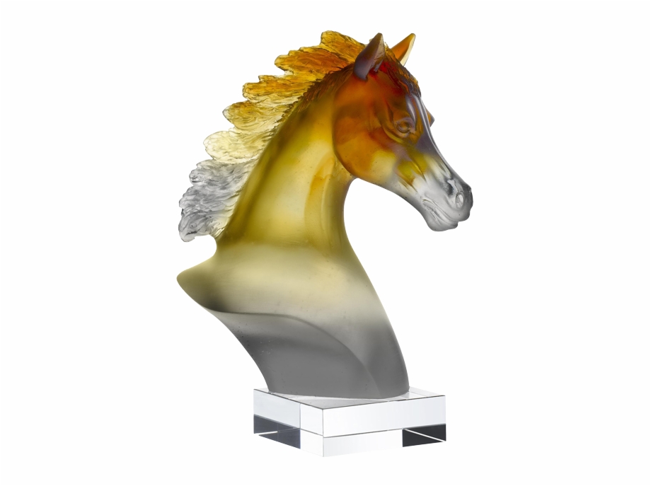 Amber Grey Arabian Horse Head Bust