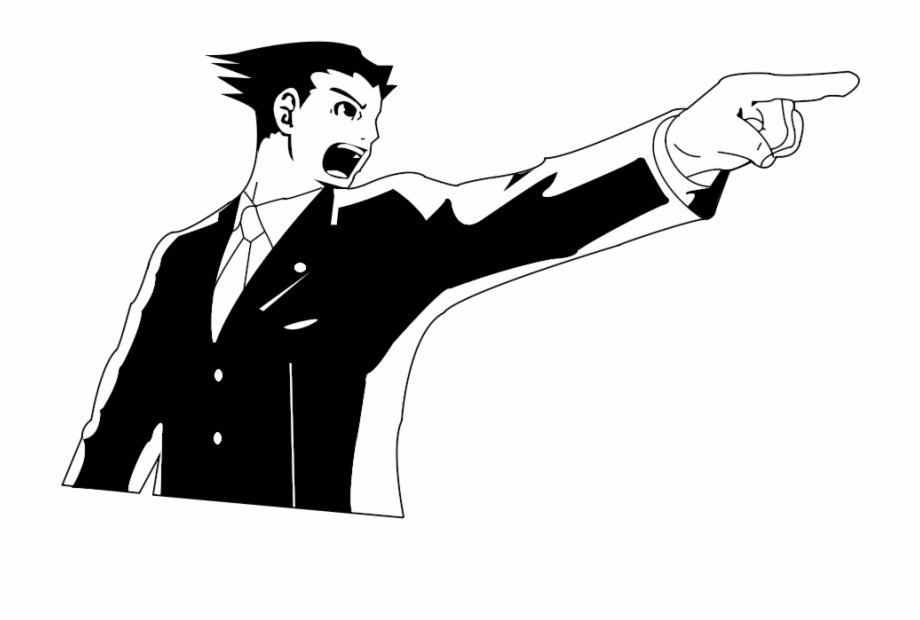 Ace Attorney Black Black And White Man Male