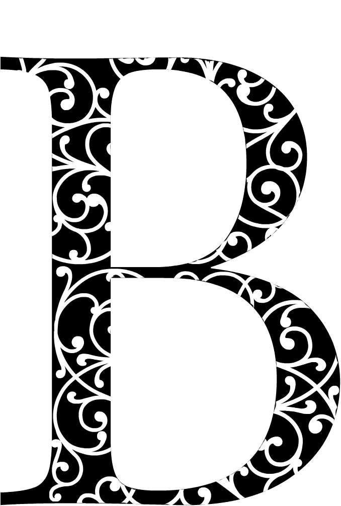 Picmonkey Black White Initial Scroll Design Lettering