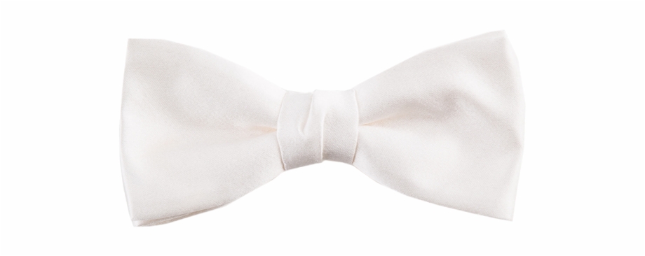 Plain White Silk Bow Tie Satin