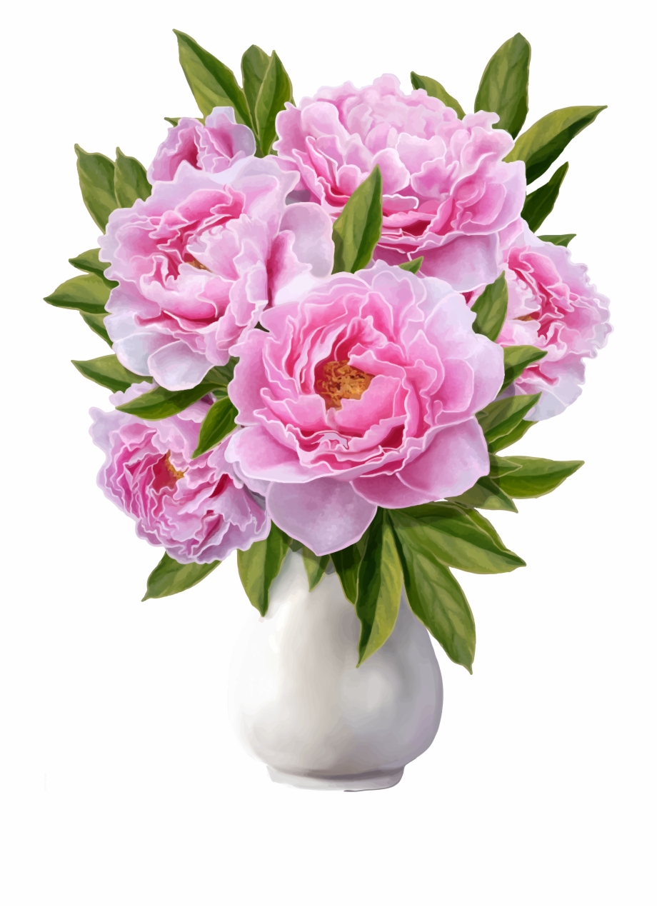 Bouquet Of Peonies Png Flower Vase Png Peony