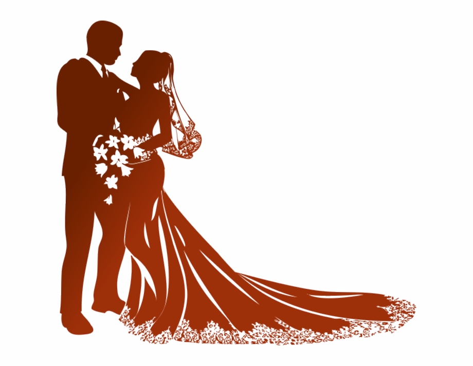 Modern Wedding Couple Silhouette Png Bride And Groom