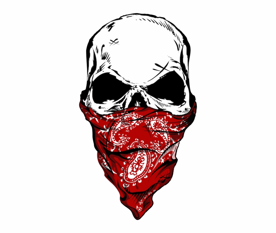 Skulls Transparent Gangster Skull With Red Bandana