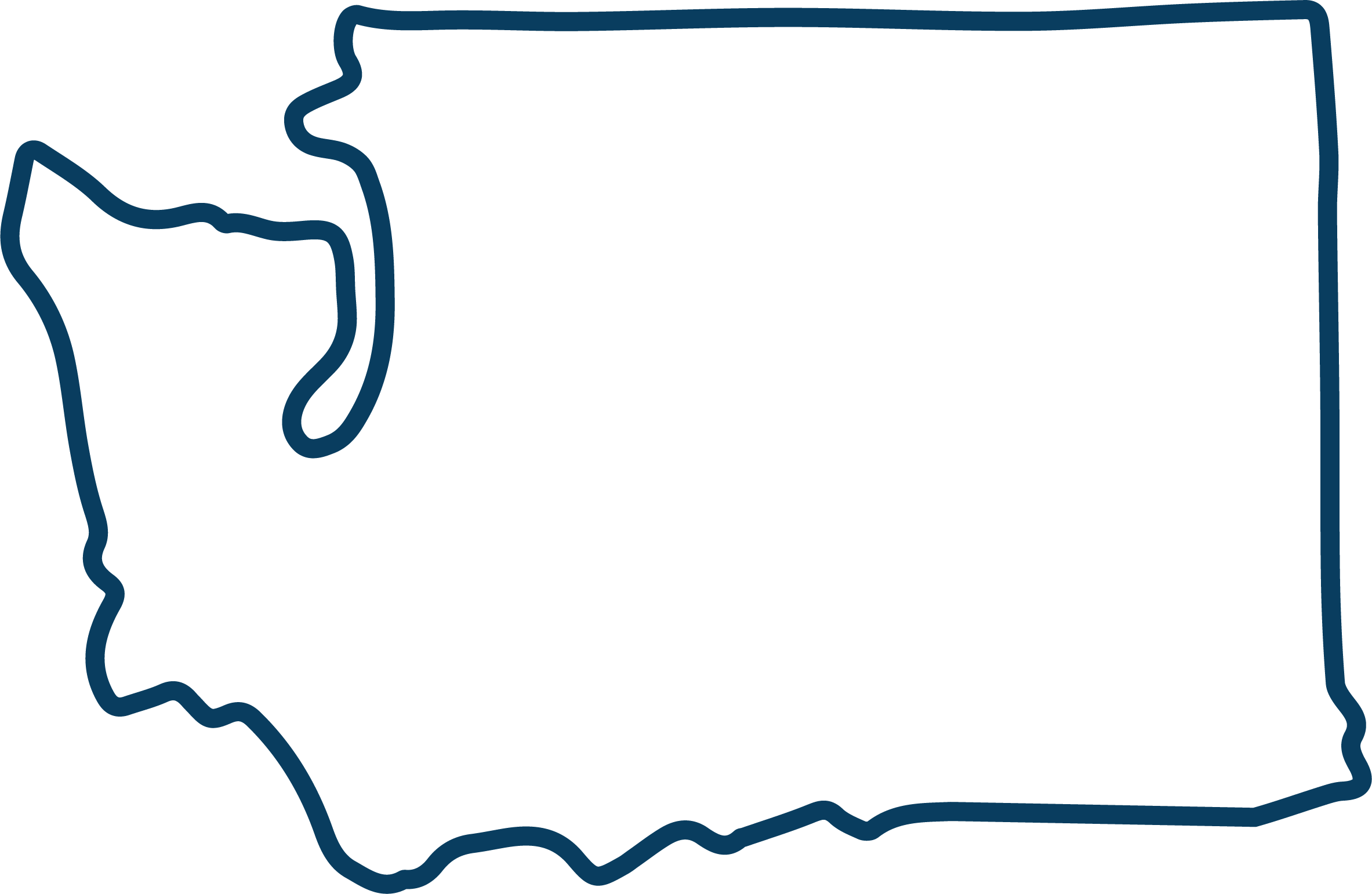 Washington State Outline Blue2 Clipart Png Download