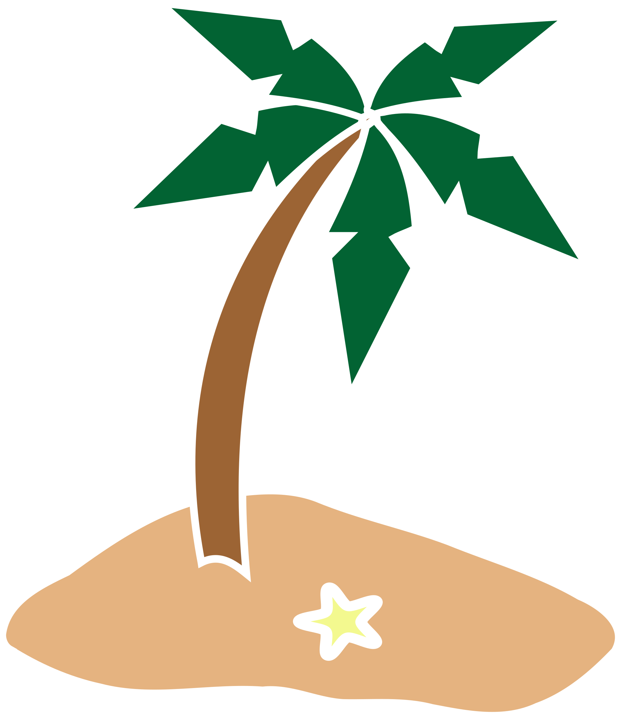 palm tree on island clipart
