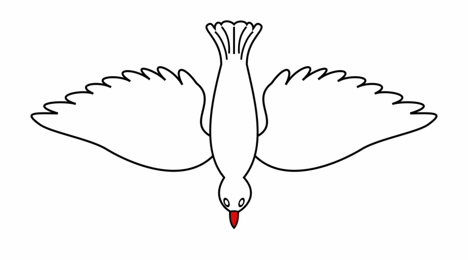 Vector Doves In Flight Bird Flying Down Drawing