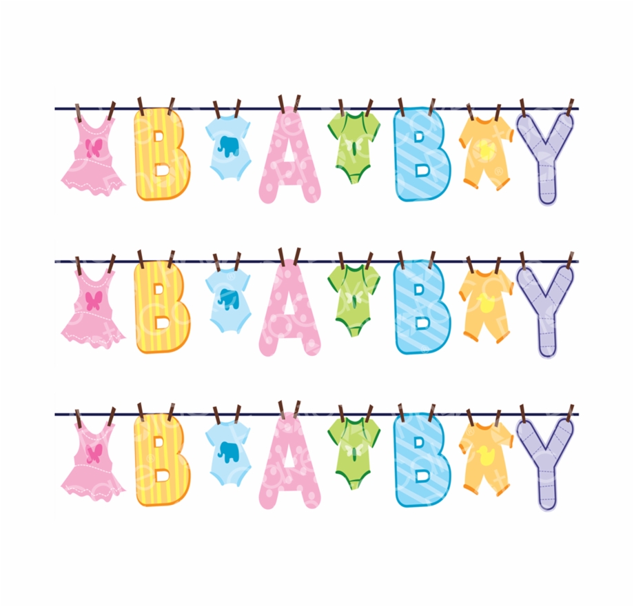 Baby Clothesline Image Strips Baby Border Clip Art