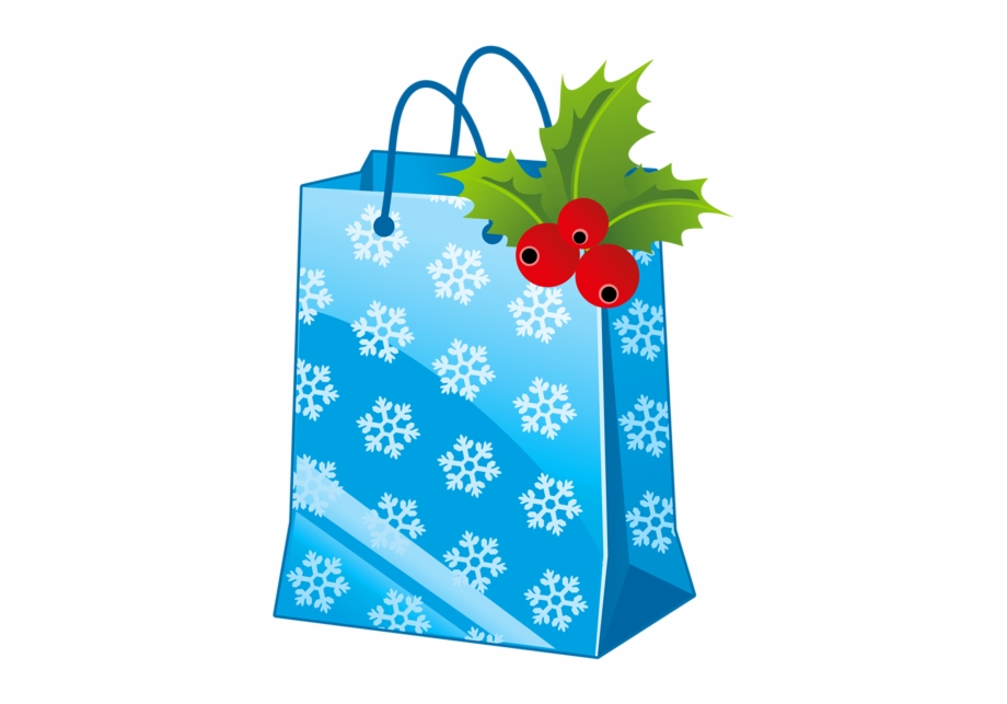 Transparent Blue Box Boxes Christmas Shopping Bag Clipart
