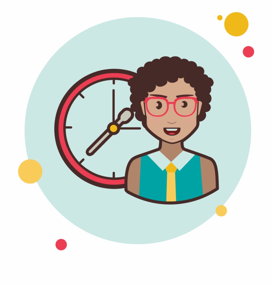Lady With A Clock Icon Icon
