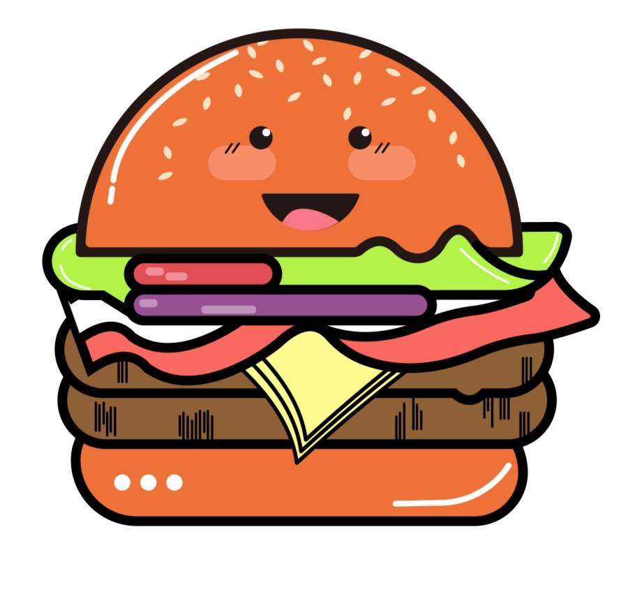 Cartoon Gourmet Cute Burger Png And Vector Image