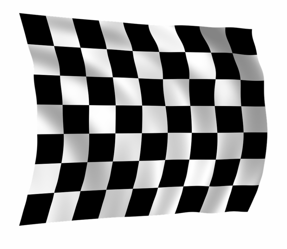 Checkered Flag Flag Checkered Finish Black White Let
