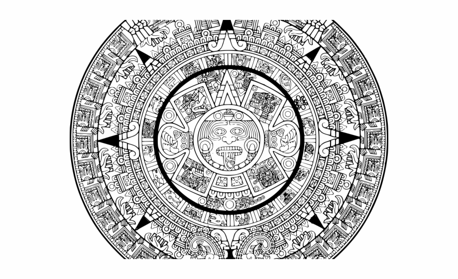 Aztec Clipart Calender Aztec Calendar Coloring Pages