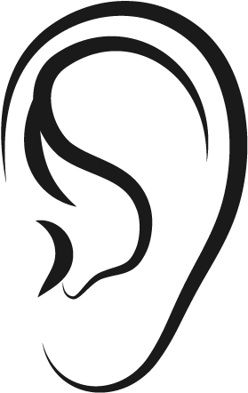 ear black and white clip art