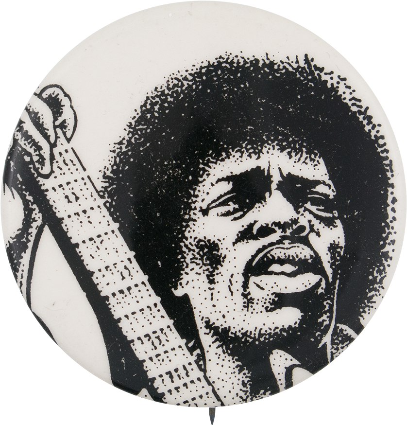 Jimi Hendrix With Guitar Png Download Badge