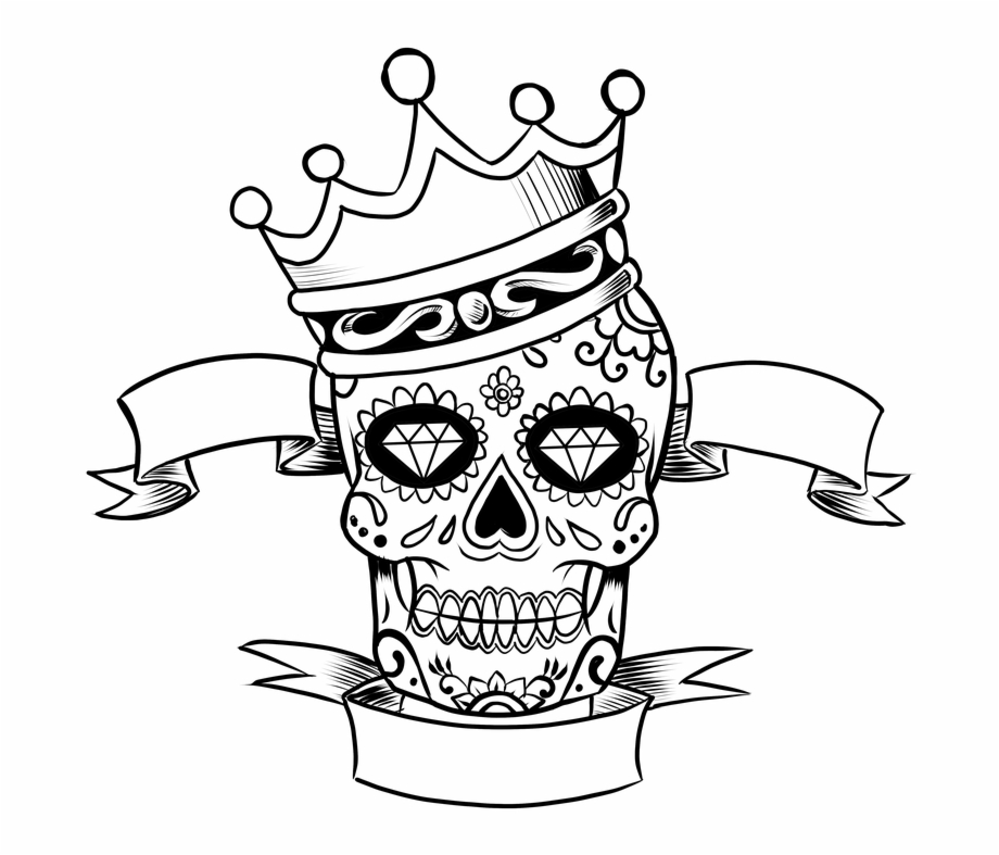 Skull Day Of The Dead Tattoo Crown Sugar