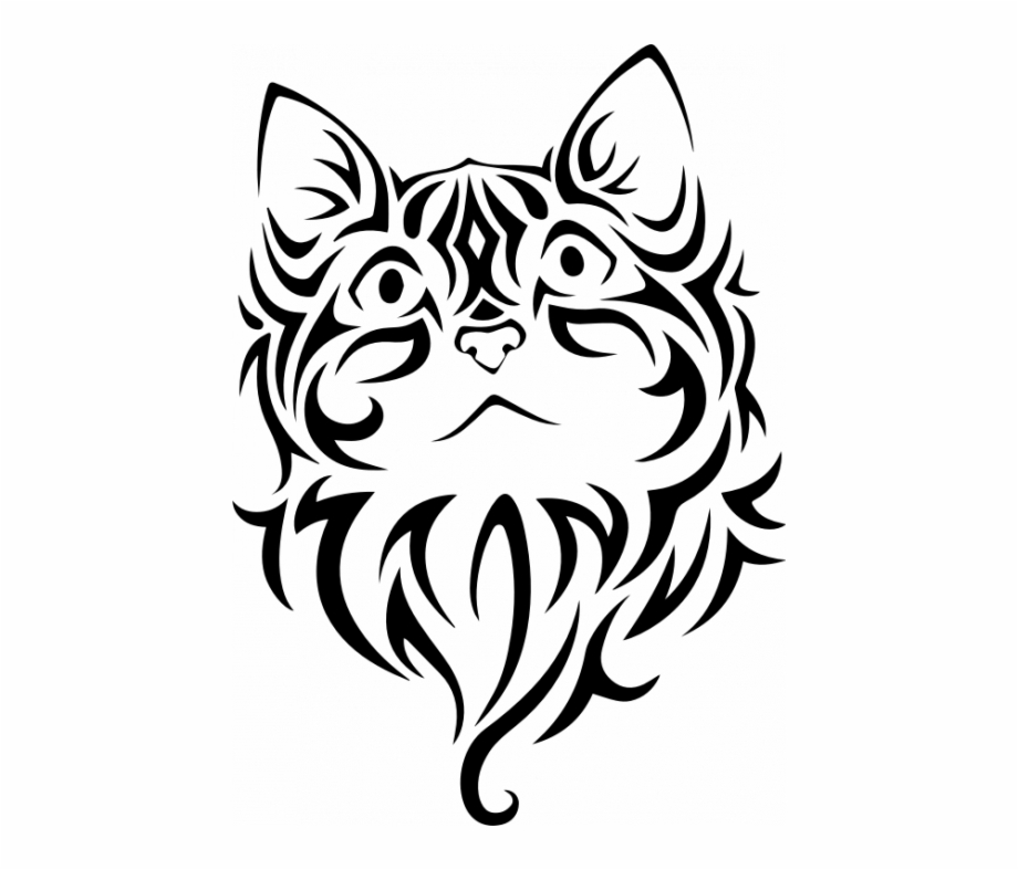 Silhouette Of A Cat Tattoo Style Design Ilustraciones svg vectoriales  clip art vectorizado libre de derechos Image 38752229