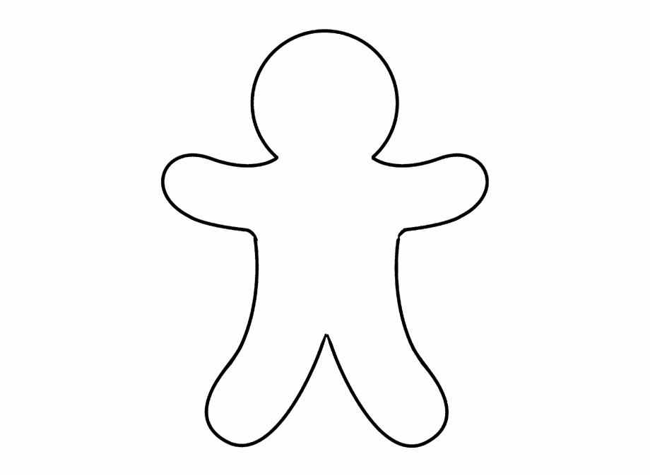 gingerbread man clip art black and white