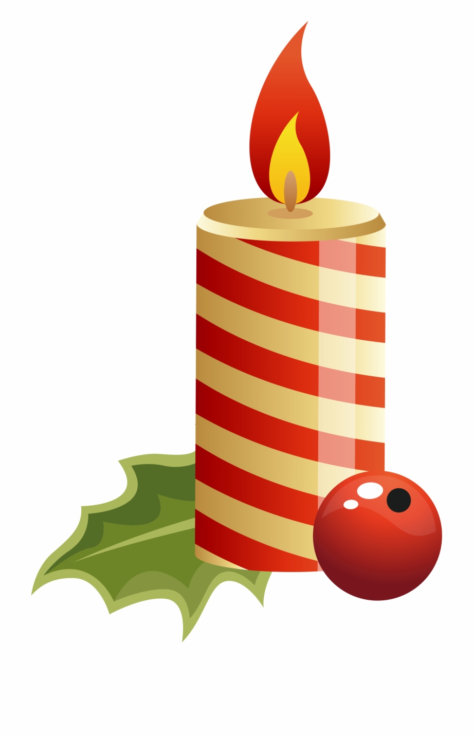 Red Christmas Candle Png Clipart Image Vela De